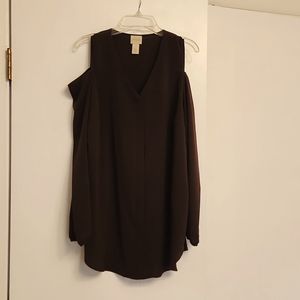 Chico's chocolate brown cold shoulder tunic